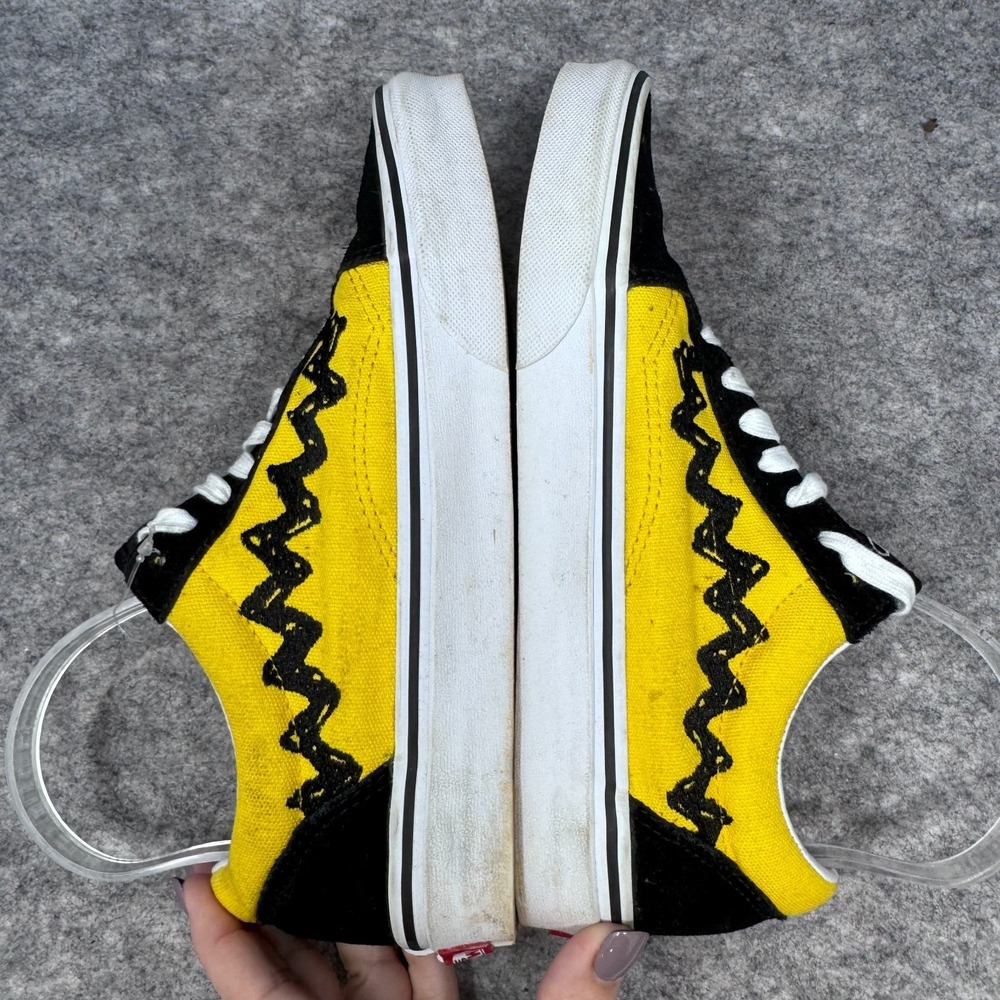 Vans Old Skool Charlie Brown Shoes Womens Sz 8 Yellow Sneaker Peanuts Good Grief - Picture 3 of 10